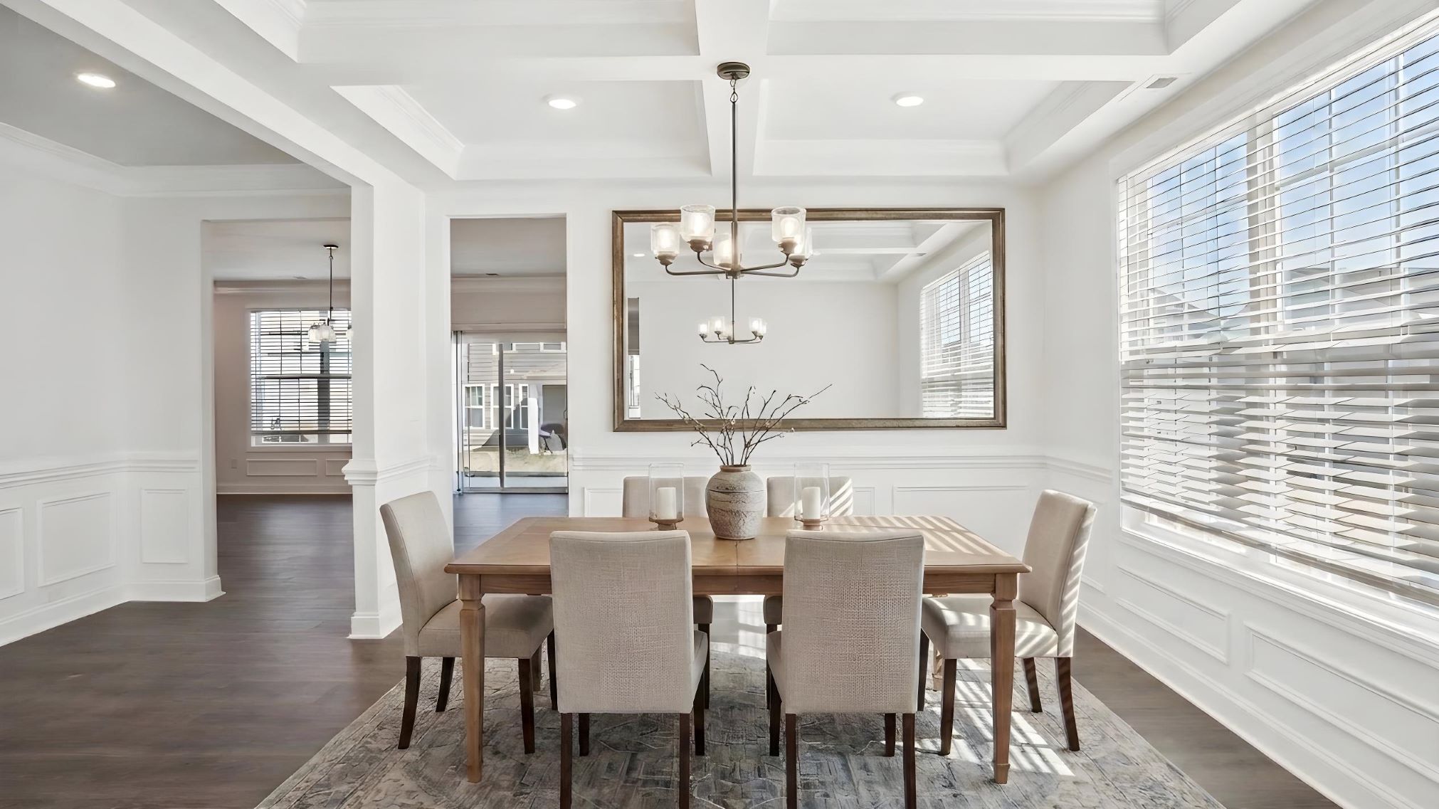 Dining room with large windows