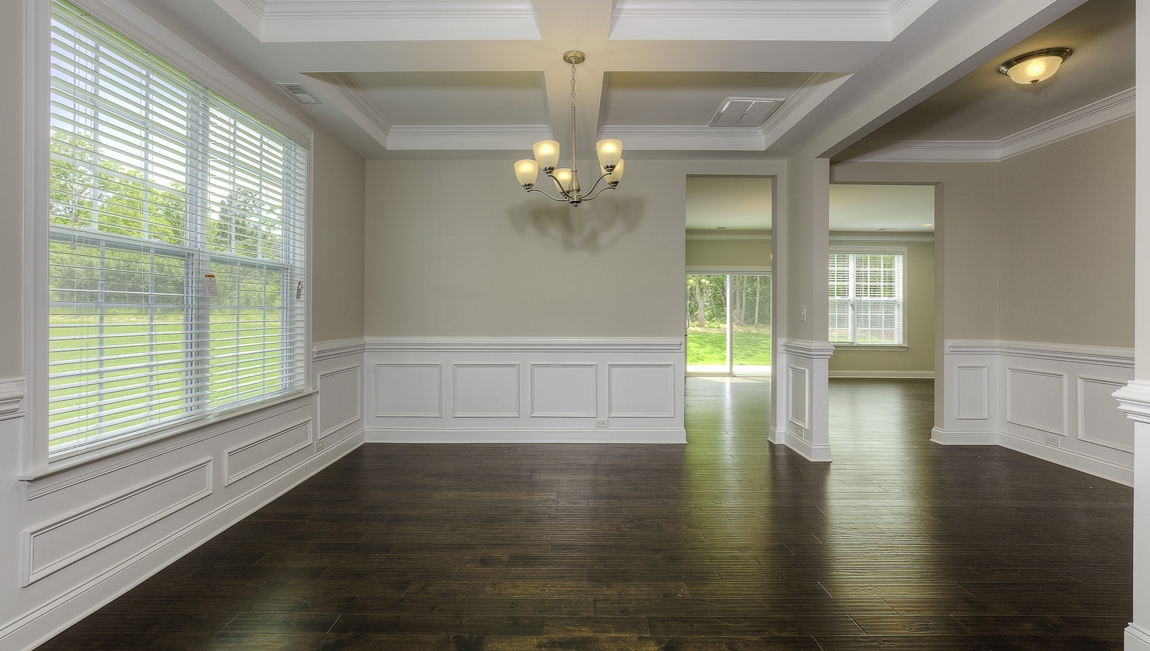Dining room with large windows