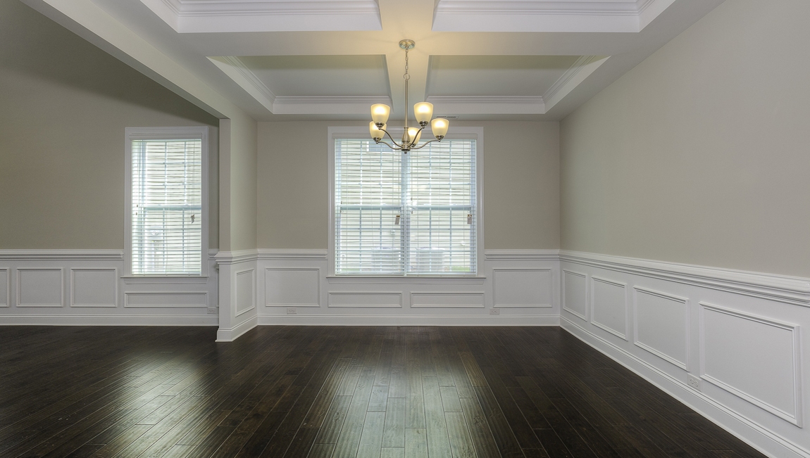 Dining room with large windows