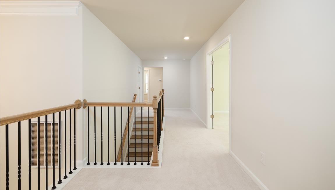 Upstairs landing with carpet