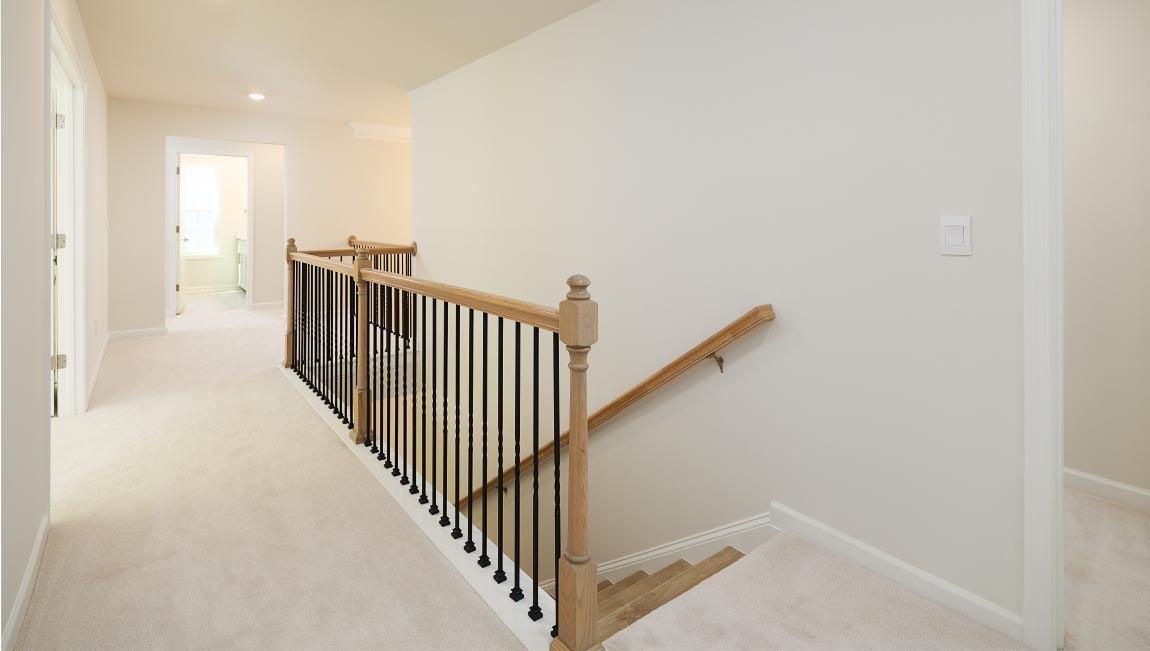 Upstairs landing with carpet