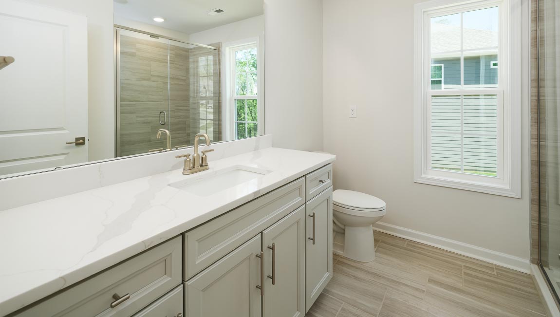 Bathroom with double sink vanity
