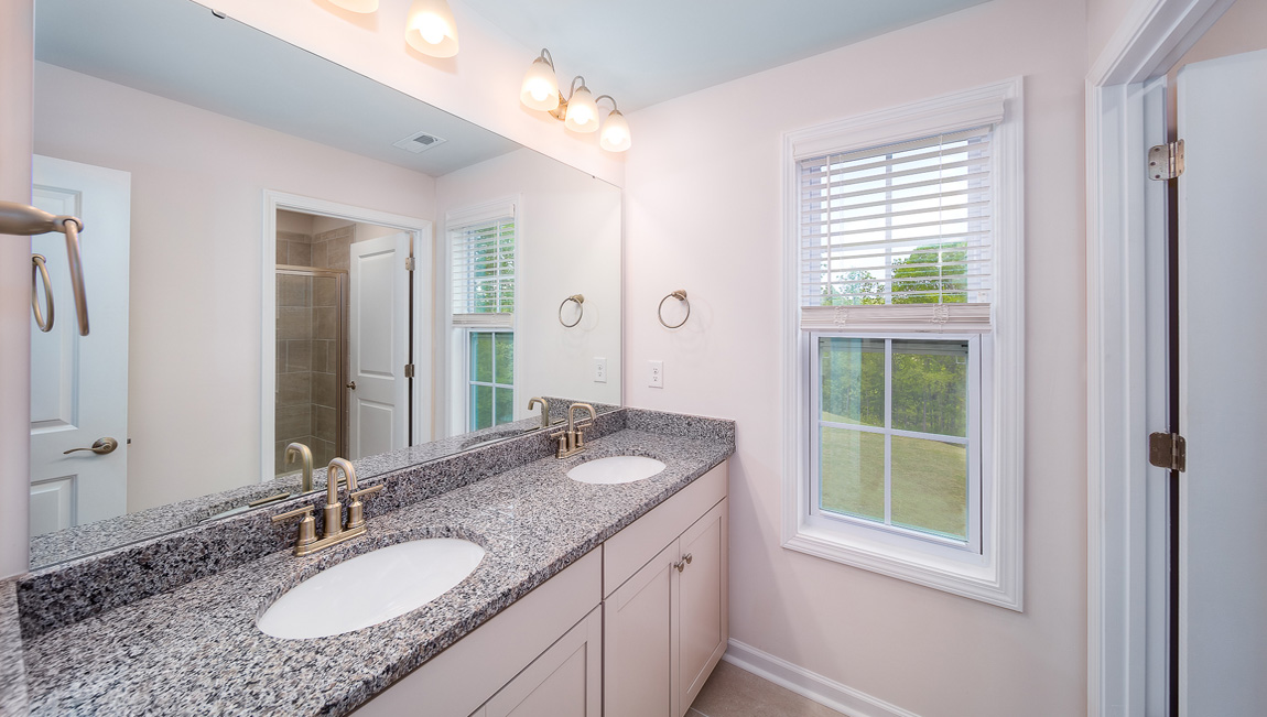 Bathroom with double sink vanity
