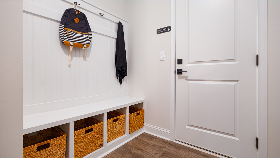 Drop zone beside garage door