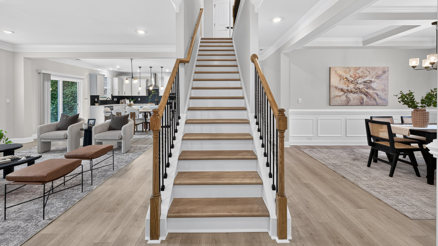 Welcoming foyer with view of dining room area