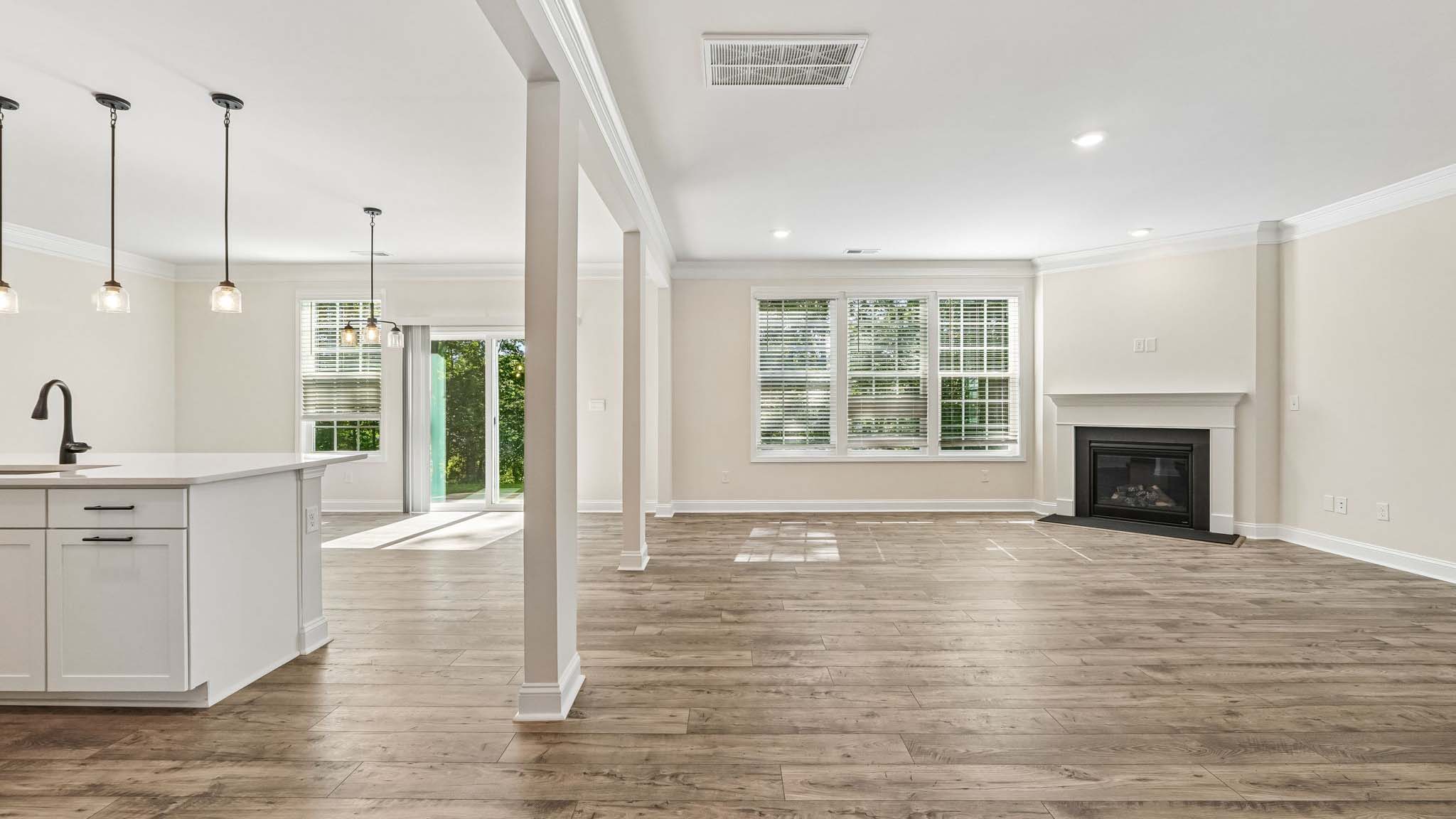 Living room with fireplace