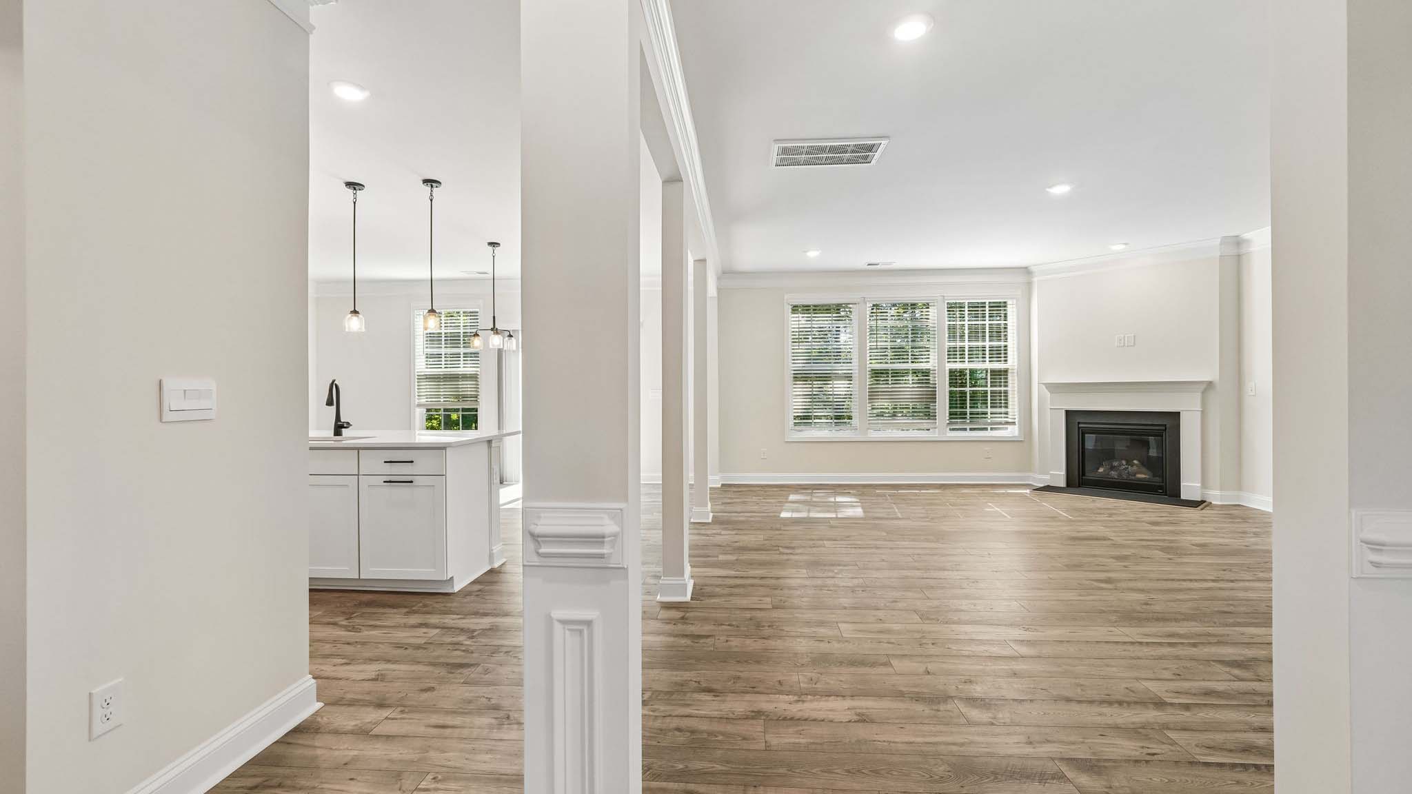 Living room with fireplace