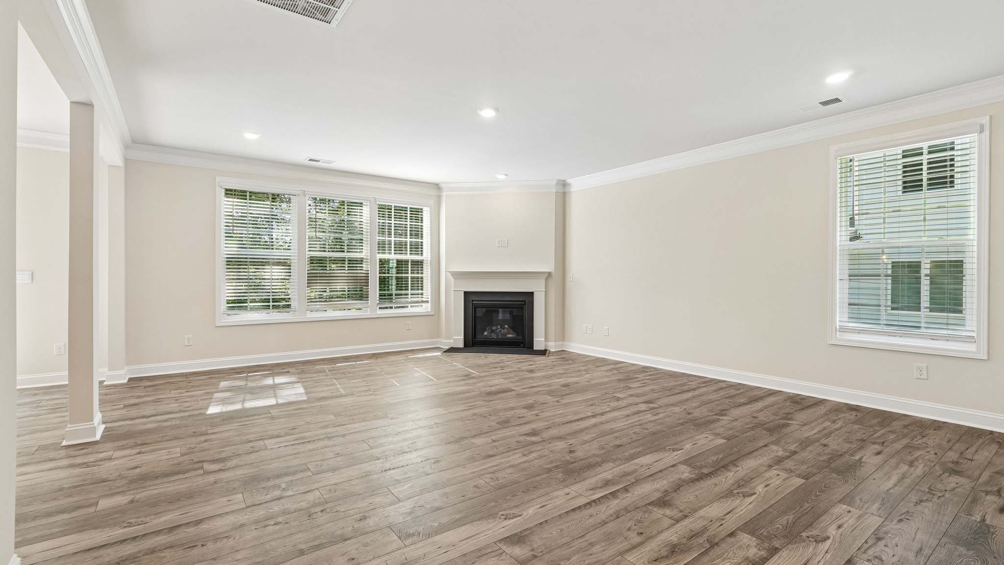 Living room with fireplace