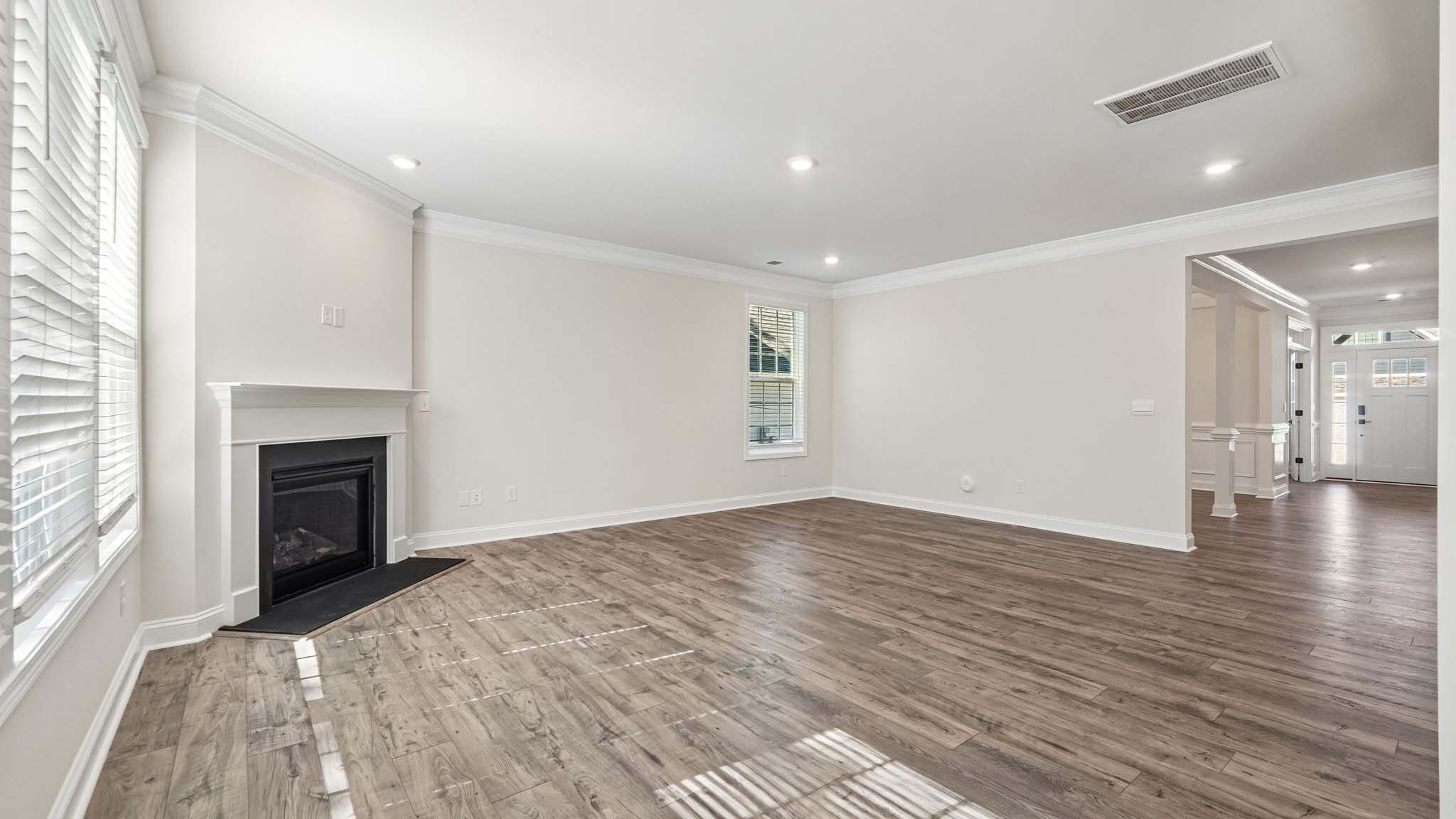 Living room with fireplace