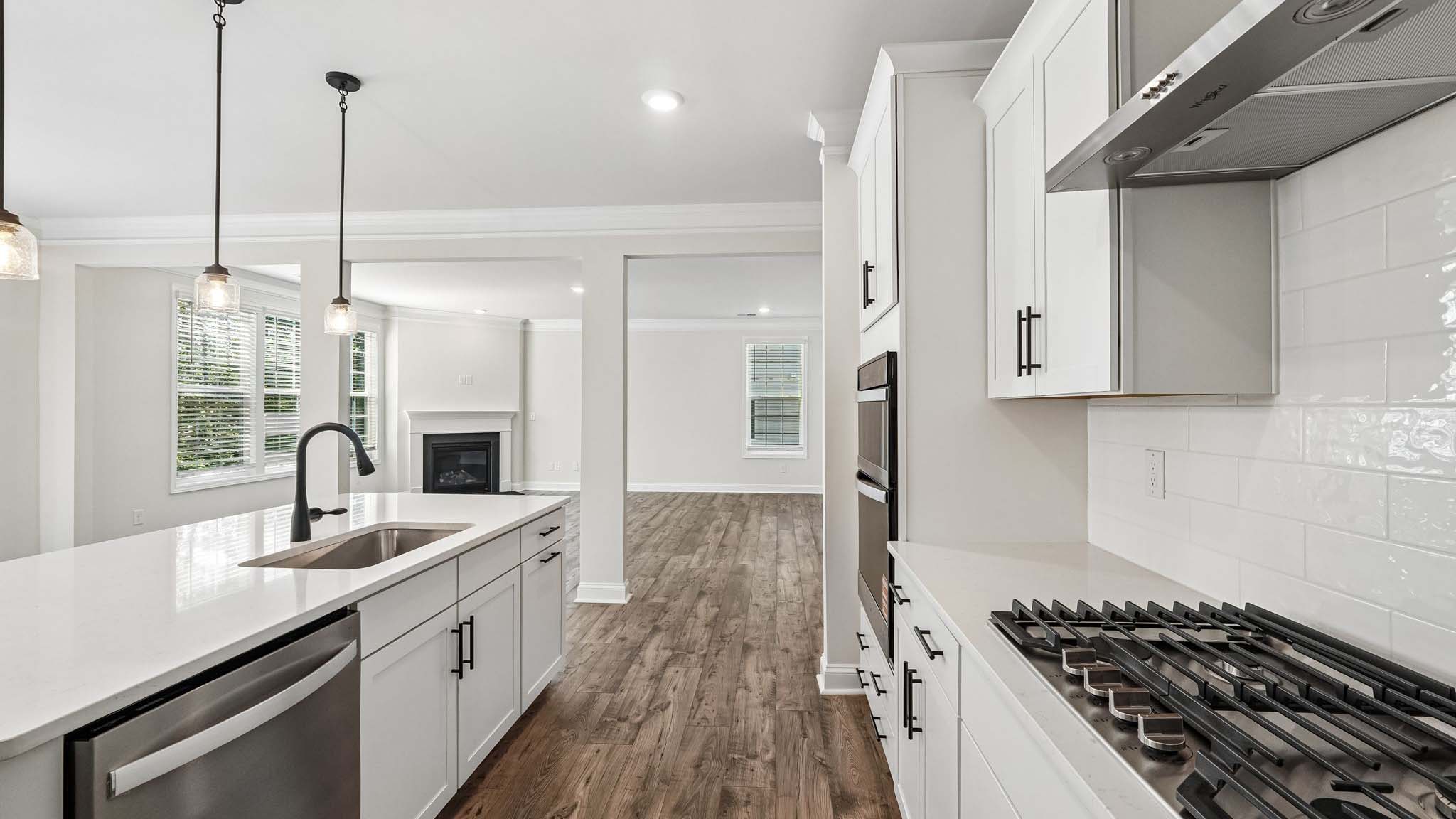 kitchen and island