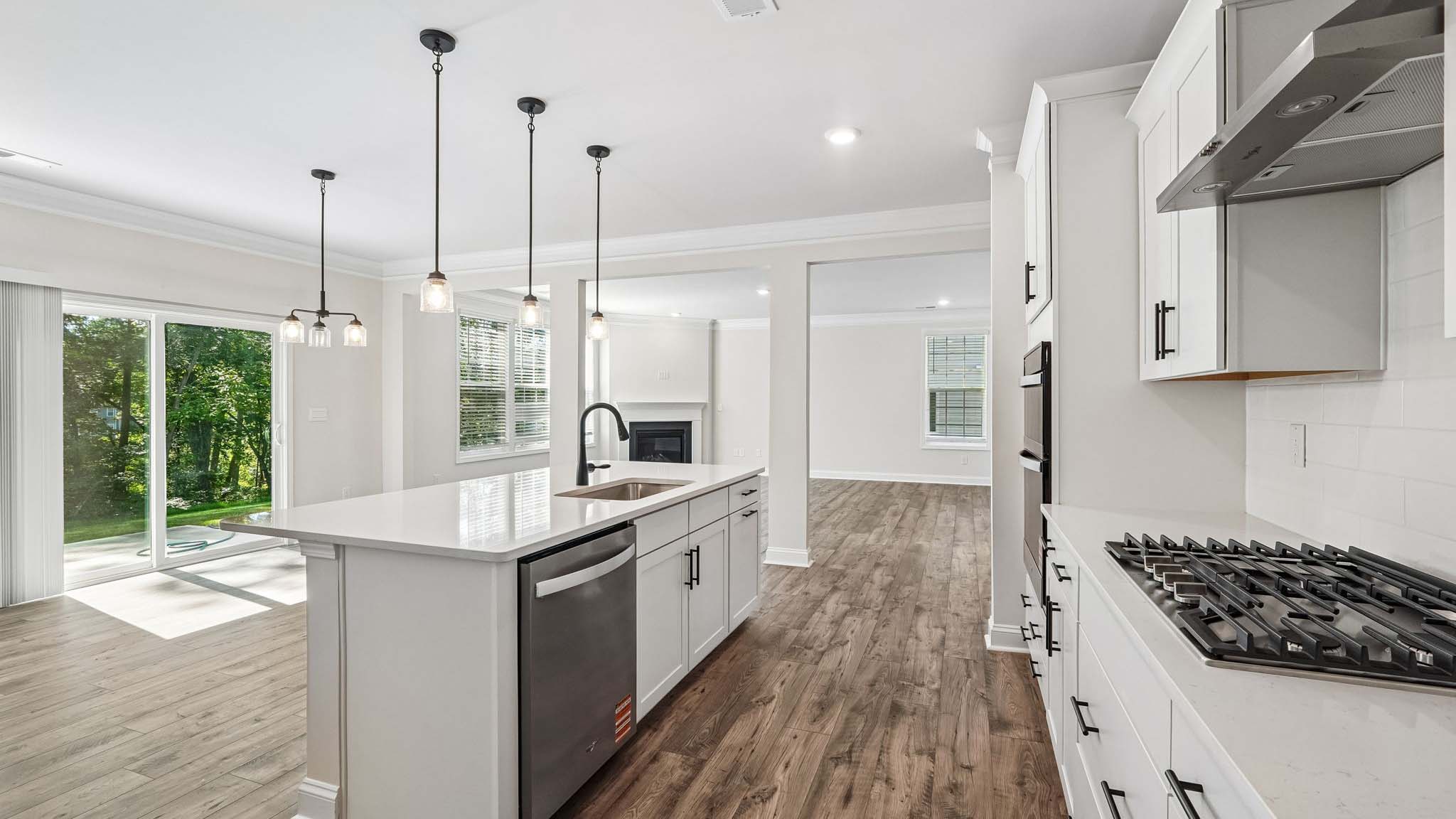kitchen and island