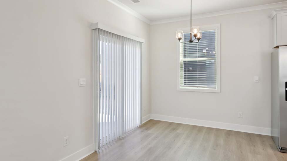 Dining room with large window