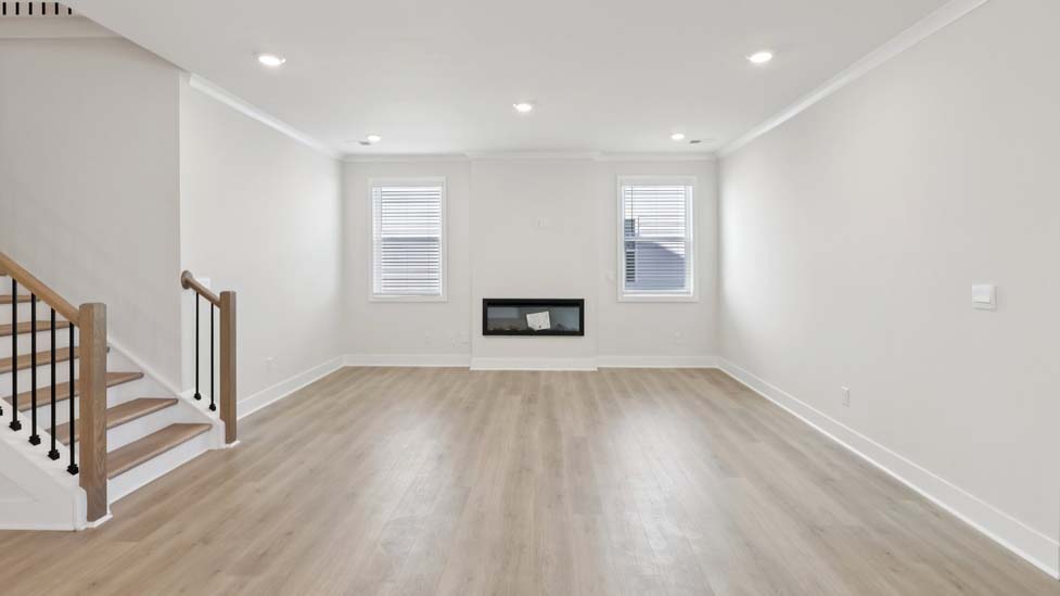 Living room with electric fireplace