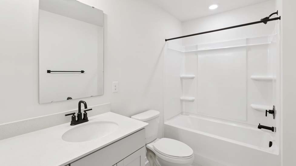 Bathroom with bathtub and shower combintation
