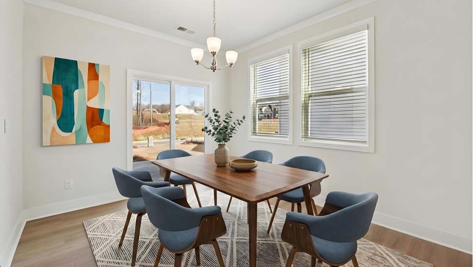 Dining room with large window