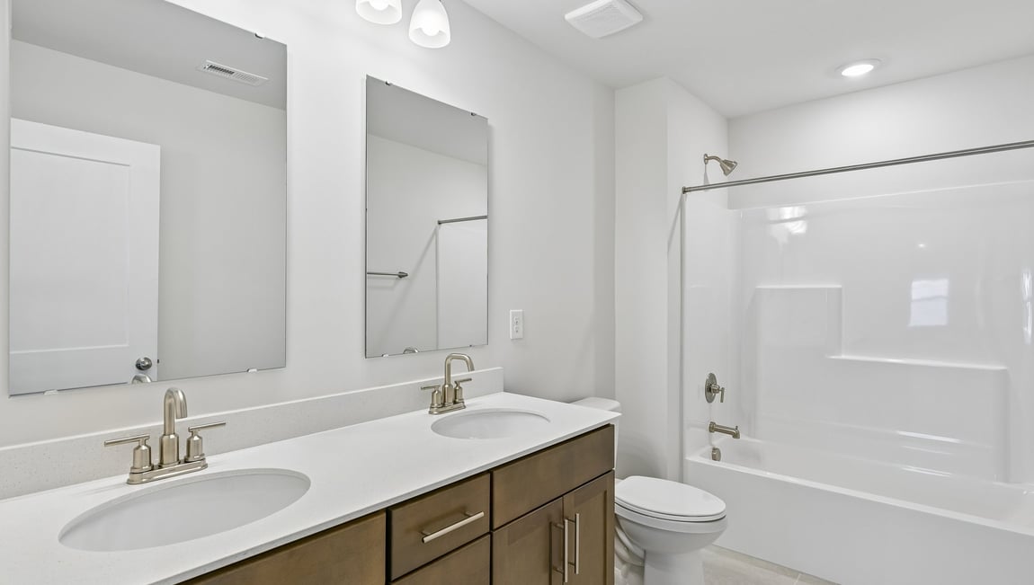 Bathroom with bathtub and shower combintation