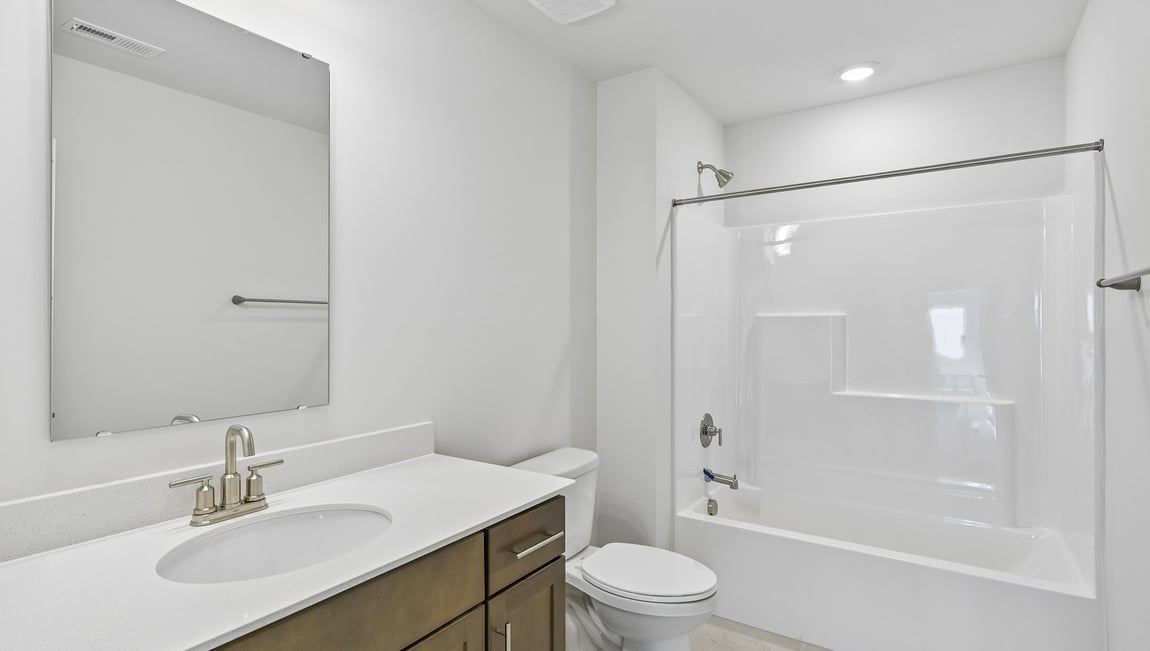 Bathroom with bathtub and shower combintation