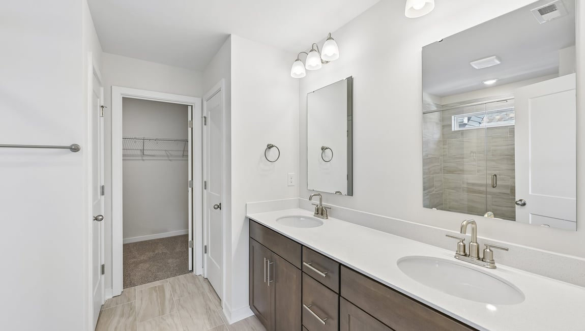Primary bathroom with standing glass shower