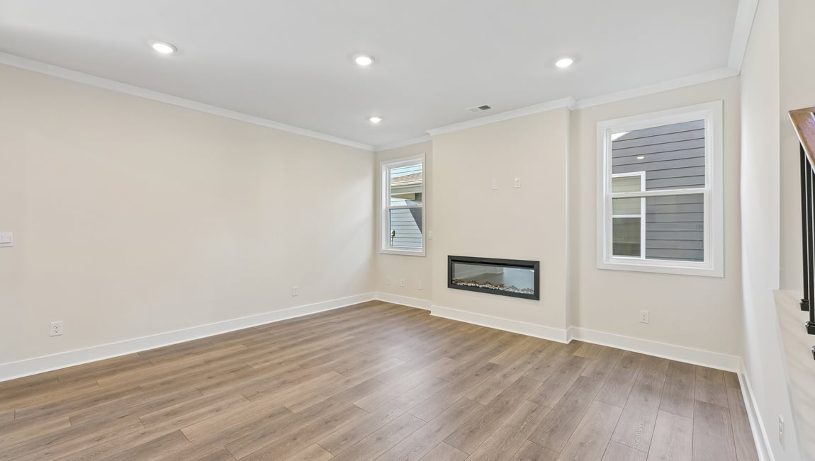 Living room with electric fireplace