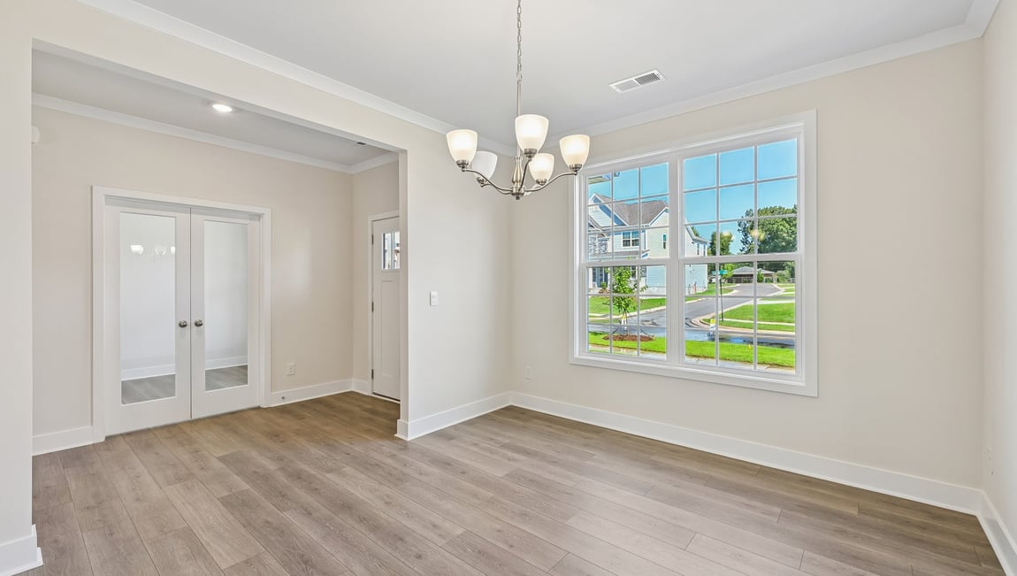 Dining room with large window