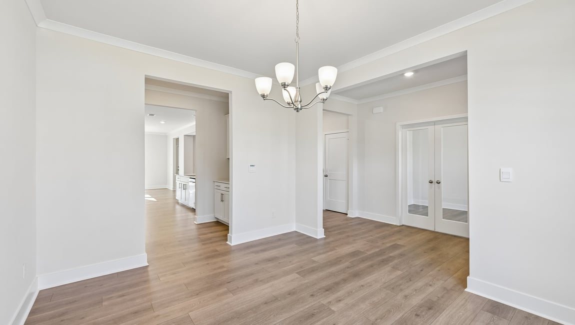 Dining room with large window