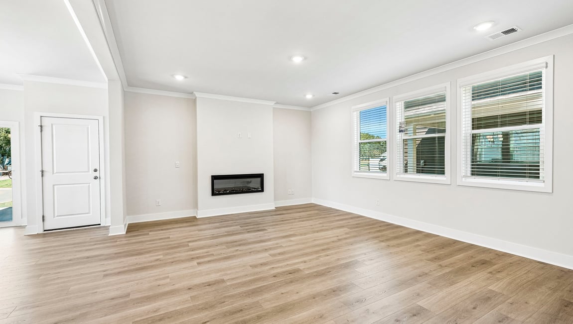 Living room with electric fireplace