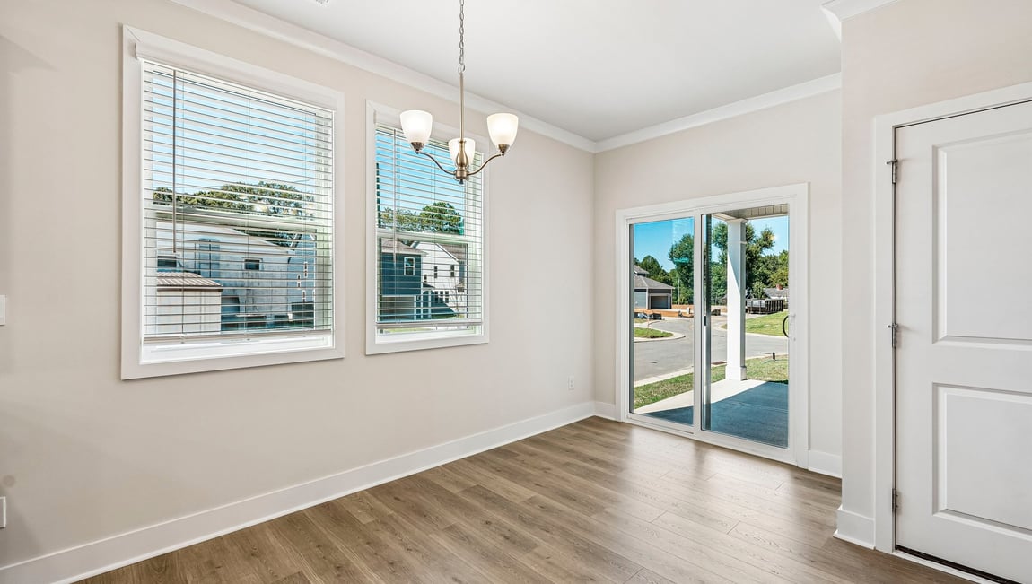 Breakfast area with sliding glass back door