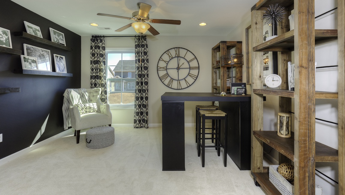 loft space with large window