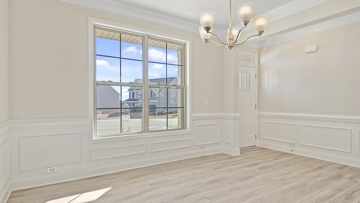 dining room with large window
