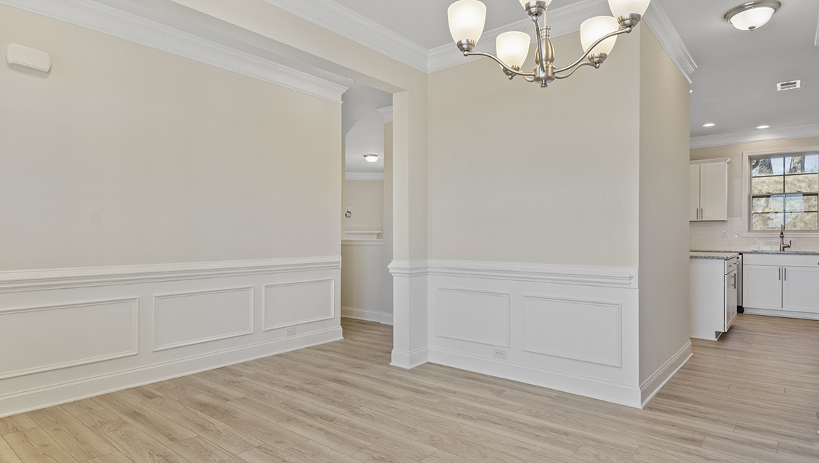 dining room with large window