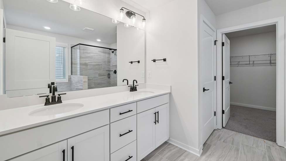 primary bath with double vanity