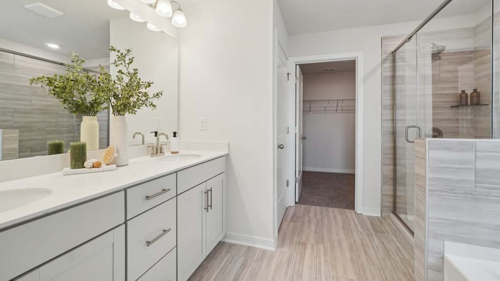primary bath with double vanity