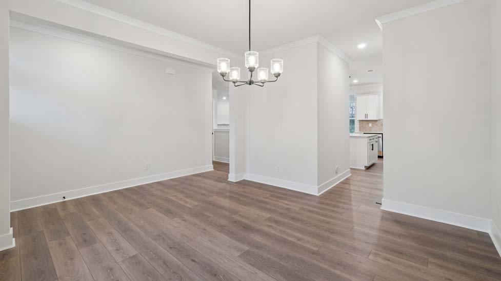dining room with large window