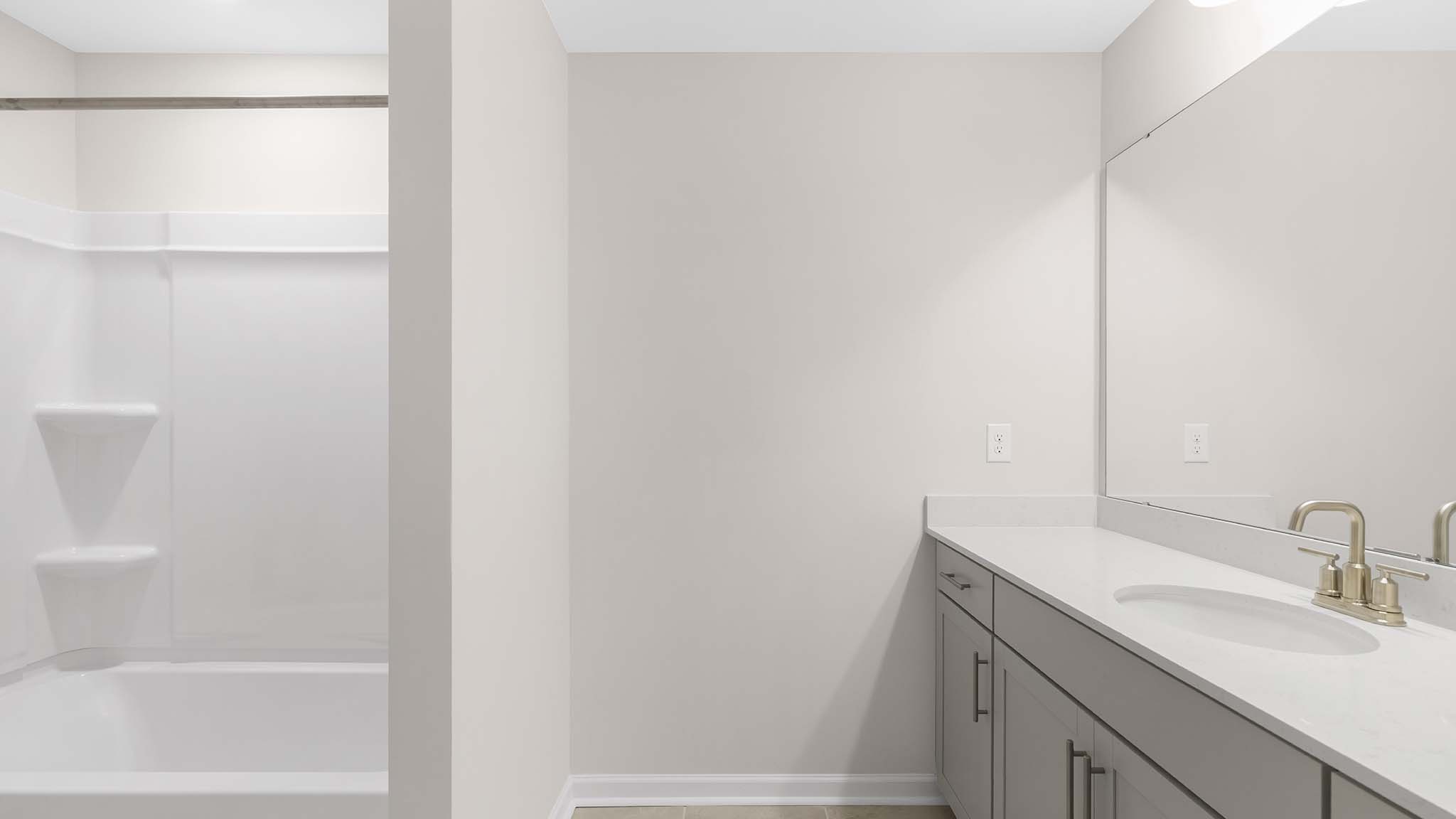 bathroom with bathtub and shower combination