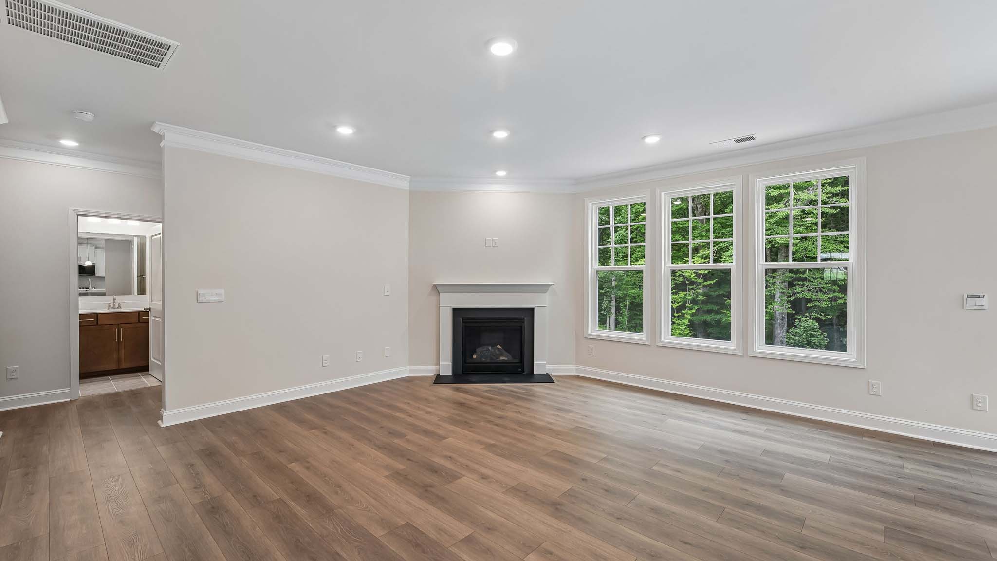 Living room with windows