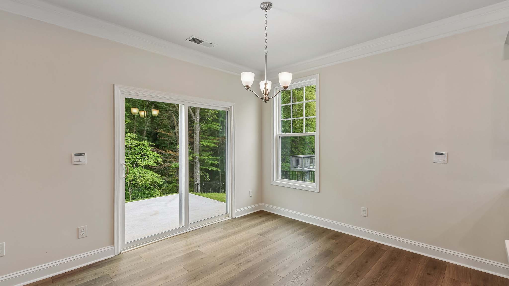 Breakfast area with sliding glass back door
