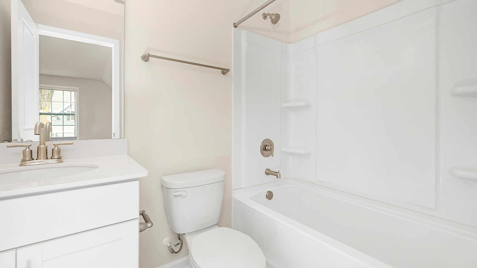 bathroom with bathtub shower combination