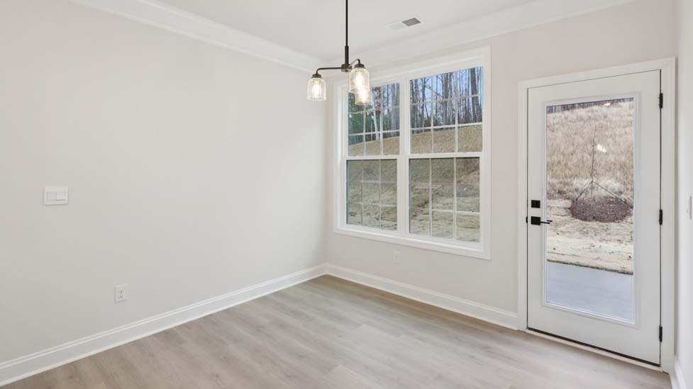 dining area with windows