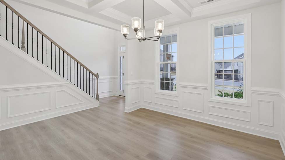 dining area with windows