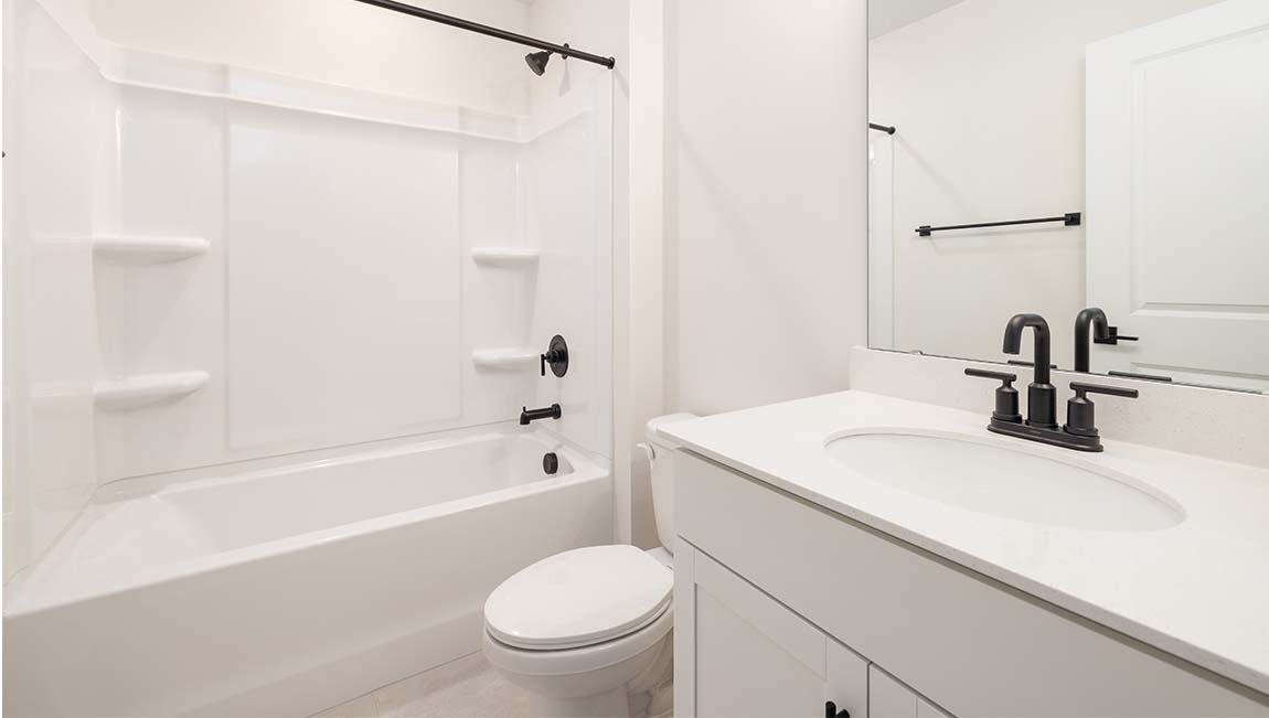 Bathroom with bathtub shower combination