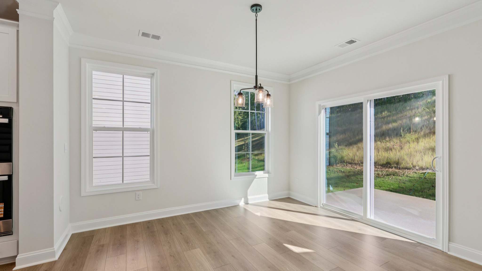 Breakfast area with sliding glass back door