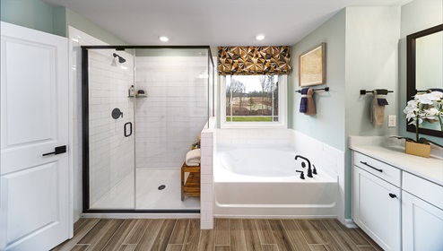 Hampshire Model Primary Bath with Separate Tub and Shower