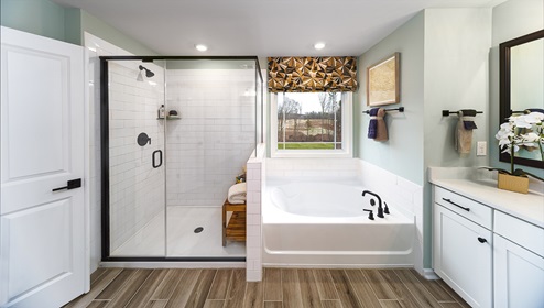 Hampshire Model Primary Bath with Separate Tub and Shower