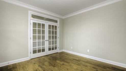Flex room with french doors