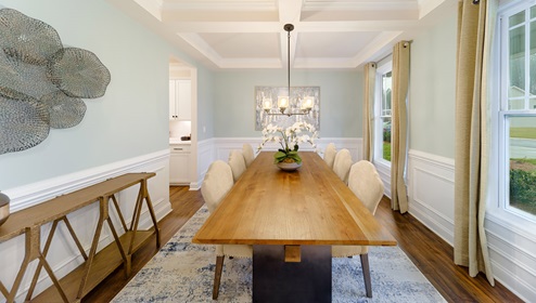 Hampshire Model Dining Room with Coffered Ceiling