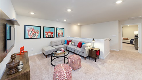 Livia Model Modern Upstairs Living. New Home in Charlotte, North Carolina