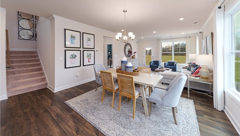 Livia Model Open-Concept Dining Room. New Home in Charlotte, North Carolina