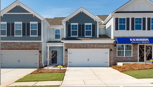 Sandra Model Exterior with Siding and Stone at Blackstone Bay in Sherrill's Ford, NC