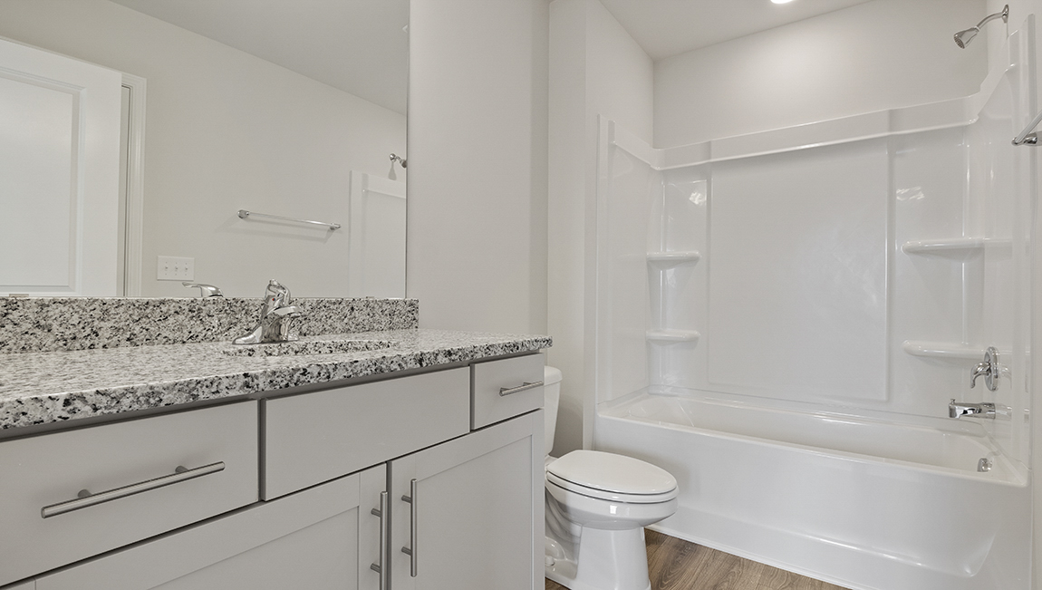 Bathroom with bathtub shoer combination