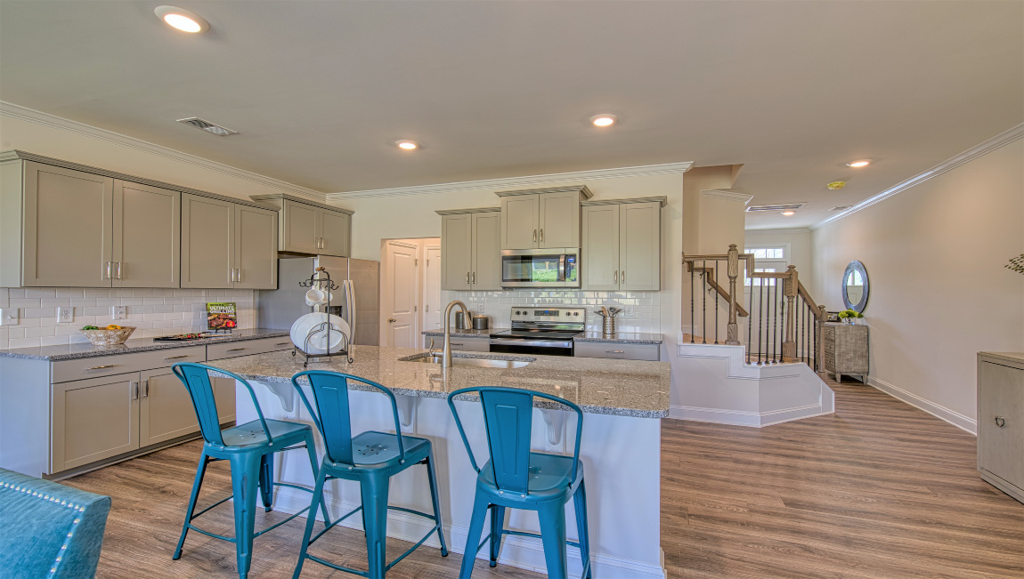 Kitchen and island with